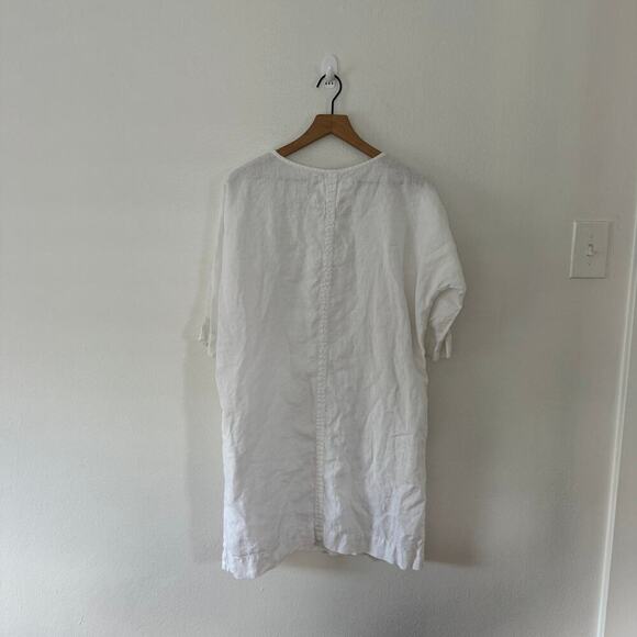 not Perfect Linen Women's White 100% Linen Dress Size Small - Picture 4 of 4